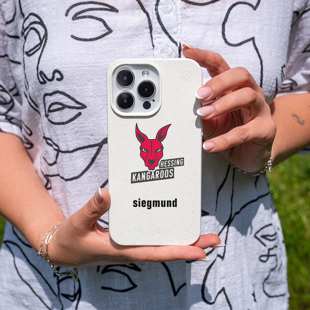 iPhone 13 pro Hülle - weiß - "Hessing Kangaroos " - nachhaltig