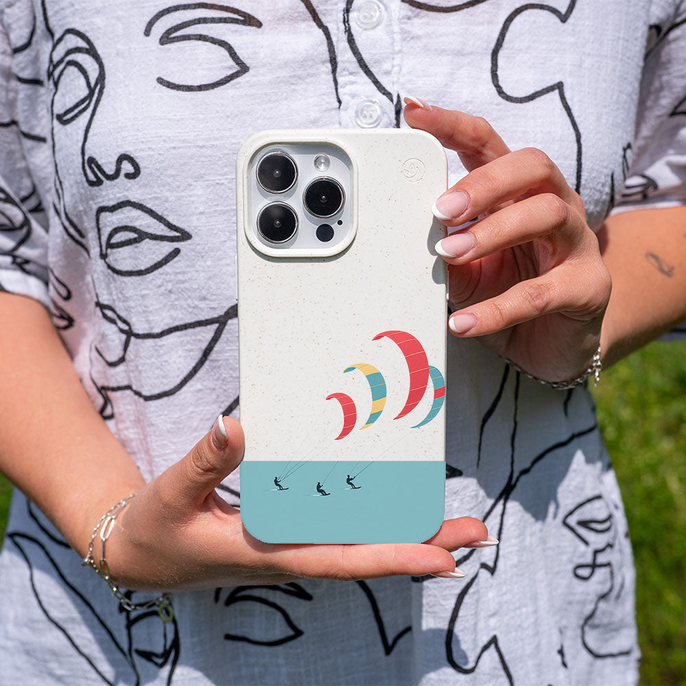 iPhone 13 Hülle - Kite weiß - "Kitesurf" - nachhaltig