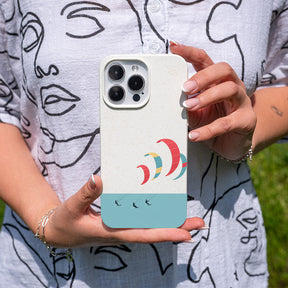 iPhone 12 pro / iPhone 12 Hülle - Kite weiß - "Kitesurf" - nachhaltig