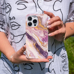 iPhone 16 Hülle - Marmor pink - "PinkMarble" - nachhaltig