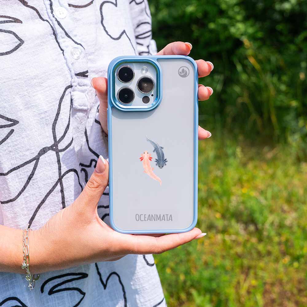 iPhone 17 pro Hülle - Axlotl blau - "Axl" - nachhaltig