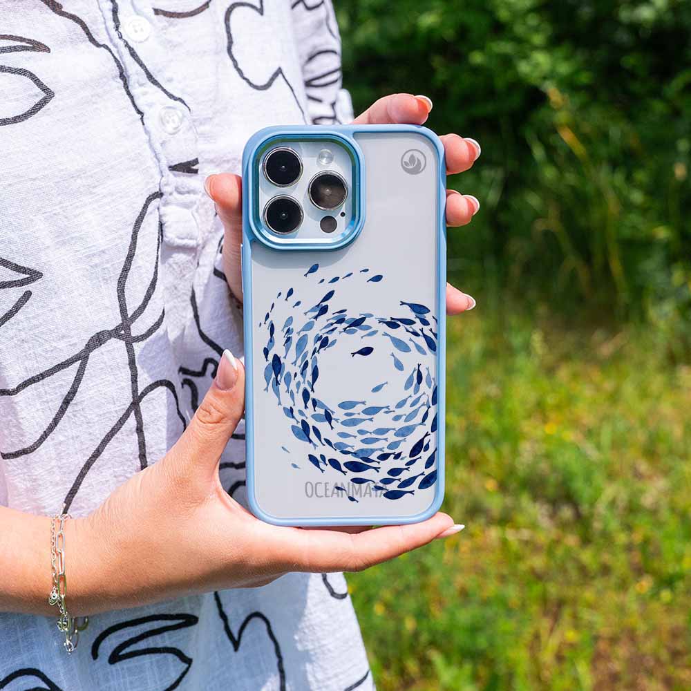 iPhone 13 pro max Hülle - Schwarm blau - "Swarmin" - nachhaltig