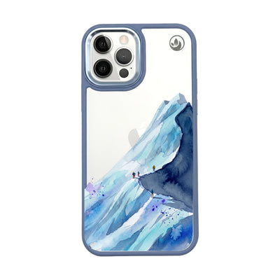 iPhone 12 pro / iPhone 12 Hülle - Wanderung blau - "mountainblue" - nachhaltig