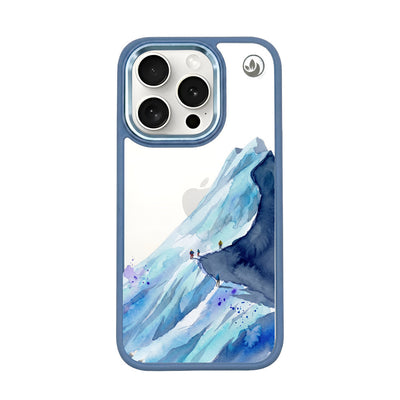 iPhone 15 pro Hülle - Wanderung blau - "mountainblue" - nachhaltig