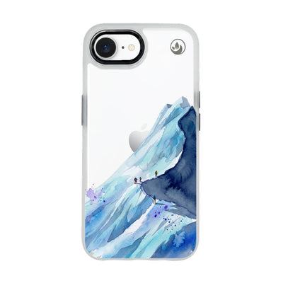 iPhone 16e Hülle - Wanderung blau - "mountainblue" - nachhaltig
