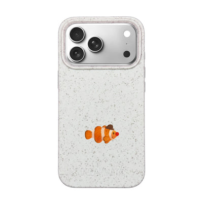 iPhone 18 Pro / 17 Pro Hülle - Clownfisch weiß - "Mr.Clown-Fish" - nachhaltig