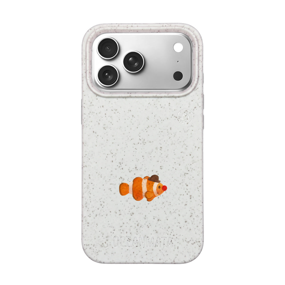 iPhone 17 Pro Case - Clownfish White - "Mr. Clown-Fish" - sustainable