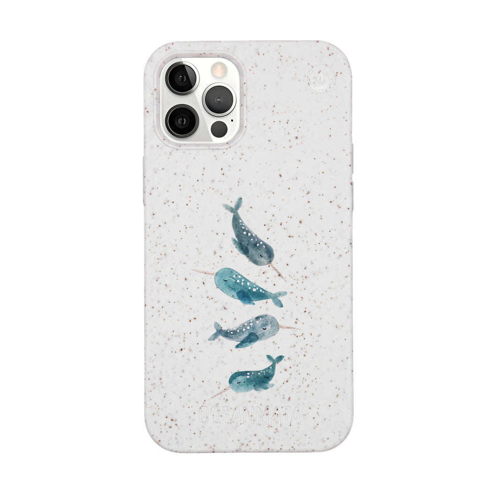 iPhone 12 Pro / iPhone 12 Case - Narwhal White - "Narwhale" - sustainable