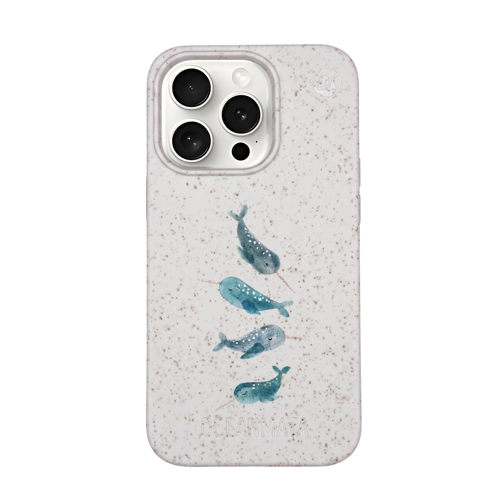 iPhone 15 Pro Max Case - White Narwhal - "Narwhale" - Sustainable
