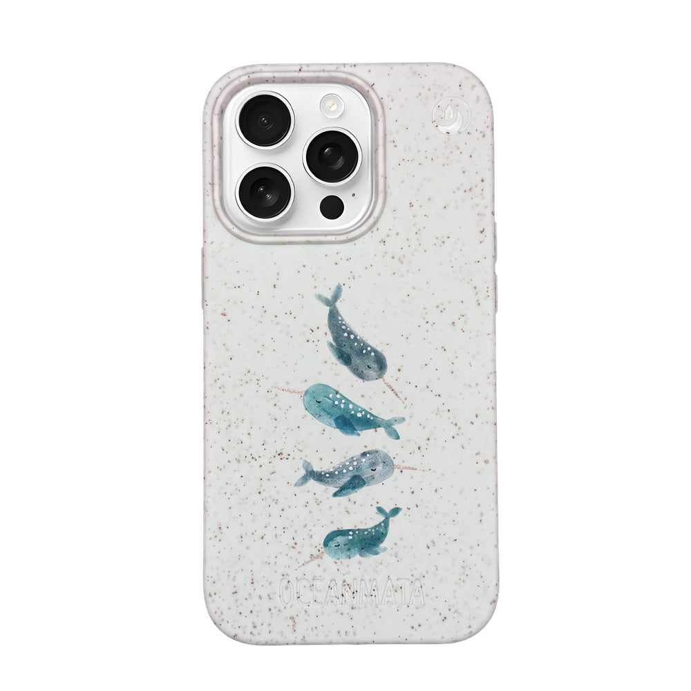 iPhone 16 Pro Case - Narwhal White - "Narwhale" - sustainable