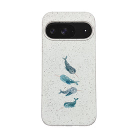 Biologisch abbaubare Handyhülle Google Pixel 9 / 9 Pro Narwhal — kompostierbar — Vorderseite