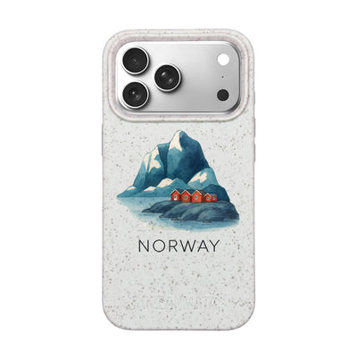 iPhone 18 Pro Max / 17 Pro Max Hülle - Norwegen weiß - "Norway" - nachhaltig