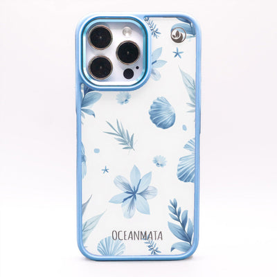 iPhone 14 pro max Hülle - Blumen blau - "Flowers & Shells" - nachhaltig