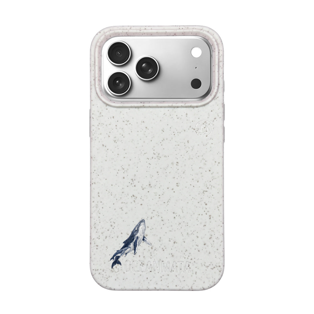 iPhone 18 Pro Max / 17 Pro Max Hülle - Buckelwal weiß - "OceanLullaby" - nachhaltig