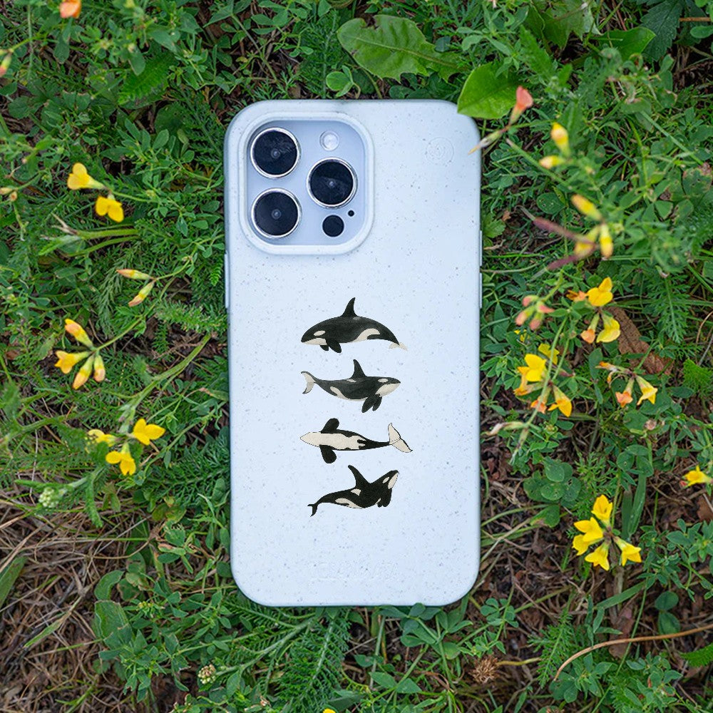 Biologisch abbaubare Handyhülle iPhone 16 Orcafamily — kompostierbar — Bonus