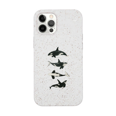 iPhone 12 pro / iPhone 12 Hülle - Orca weiß - "OrcaFamily" - nachhaltig