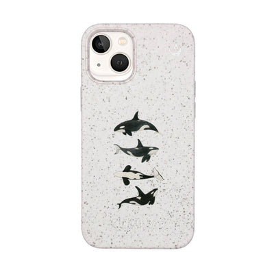 iPhone 13 mini Hülle - Orca weiß - "OrcaFamily" - nachhaltig