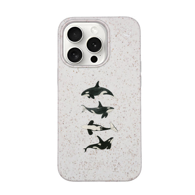iPhone 15 pro Hülle - Orca weiß - "OrcaFamily" - nachhaltig