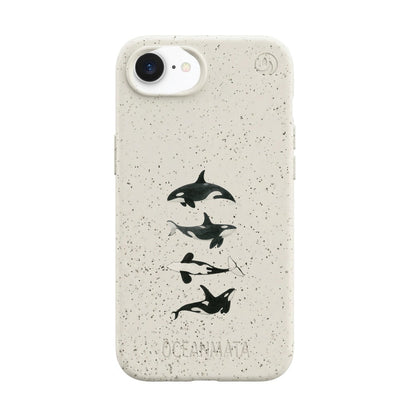 iPhone 16e/17e Hülle - Orca weiß - "OrcaFamily" - nachhaltig