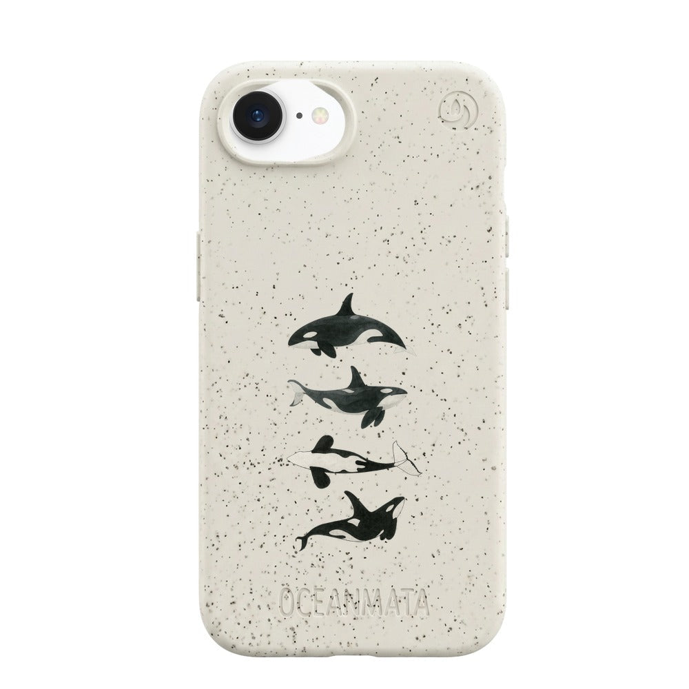 iPhone 16e/17e Hülle - Orca weiß - "OrcaFamily" - nachhaltig