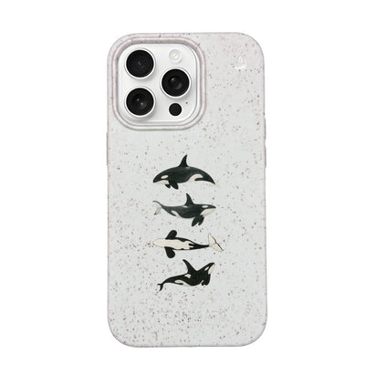 iPhone 16 pro max Hülle - Orca weiß - "OrcaFamily" - nachhaltig