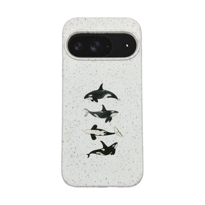 Google Pixel 9 / 9 Pro Case - Orca White - "OrcaFamily" - sustainable