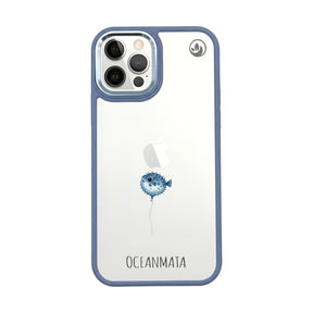 iPhone 12 pro / iPhone 12 Hülle - kugelfisch blau - "Pufferfish" - nachhaltig