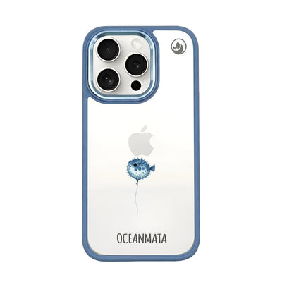 iPhone 15 pro max Hülle - kugelfisch blau - "Pufferfish" - nachhaltig