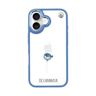 iPhone 16 Hülle - kugelfisch blau - "Pufferfish" - nachhaltig