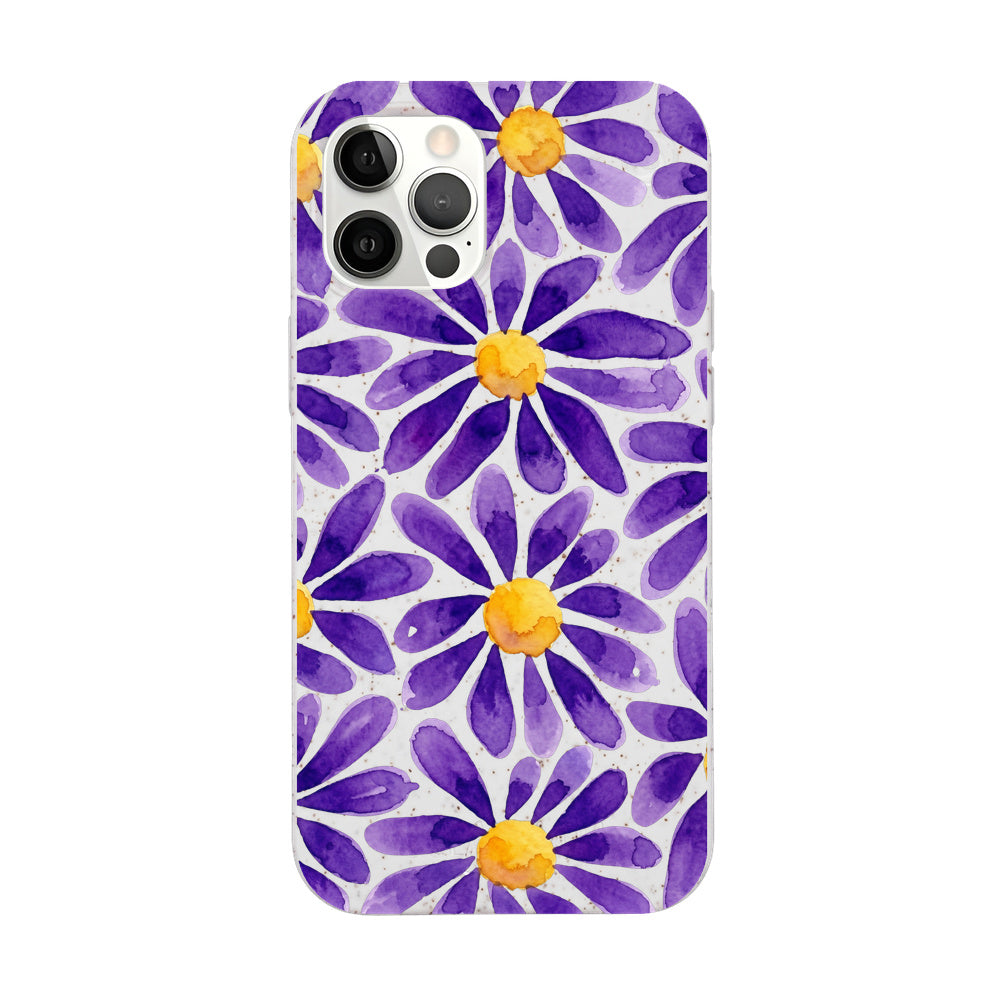 Biologisch abbaubare Handyhülle iPhone 12 pro / iPhone 12 Purplebloom — kompostierbar — Vorderseite