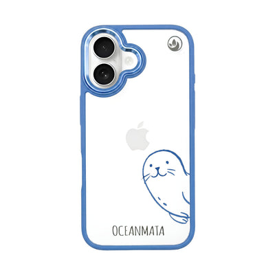 iPhone 16 Hülle - Robbe blau - "Robby" - nachhaltig