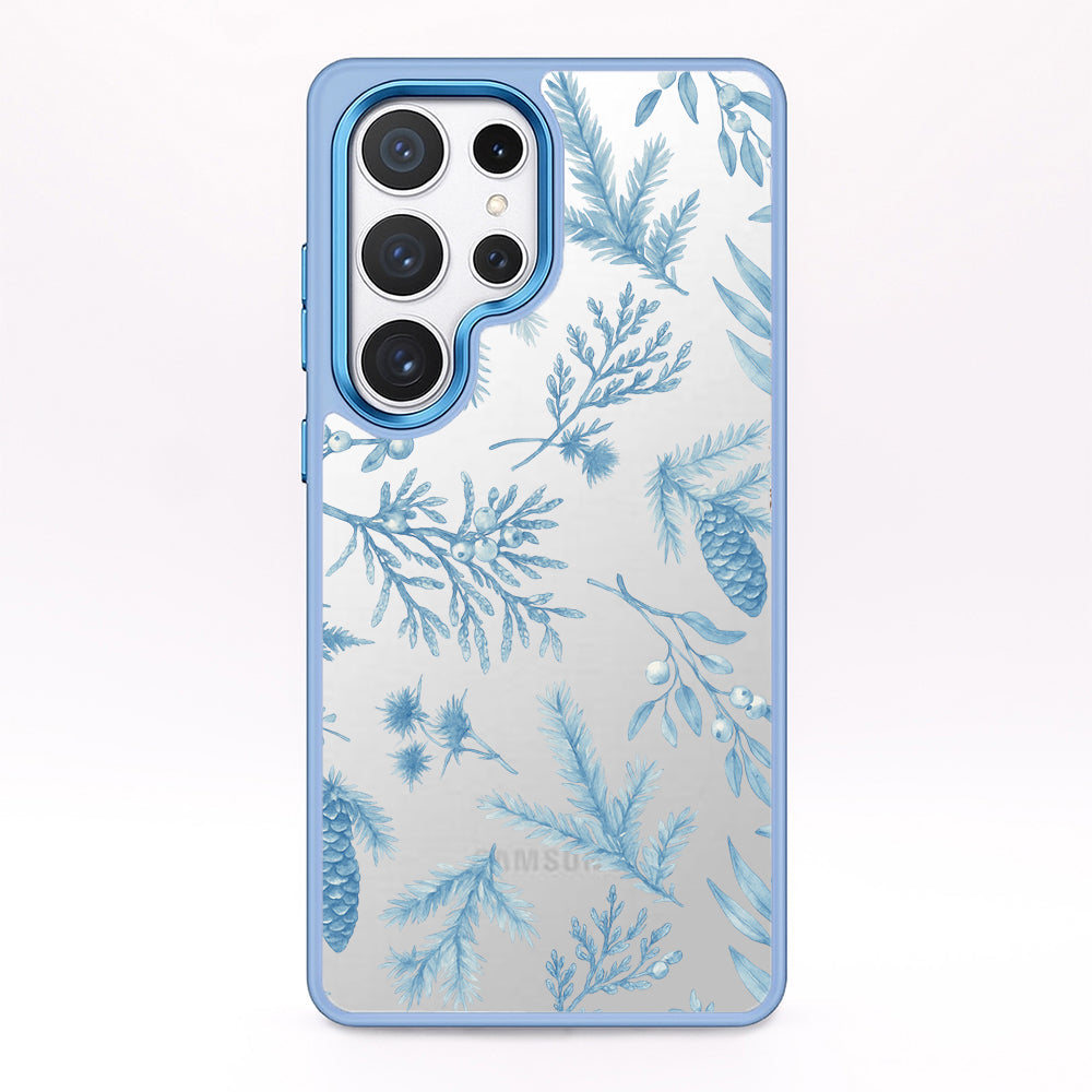 Samsung S24 Ultra Hülle - Winterwald blau - "BluePine" - nachhaltig