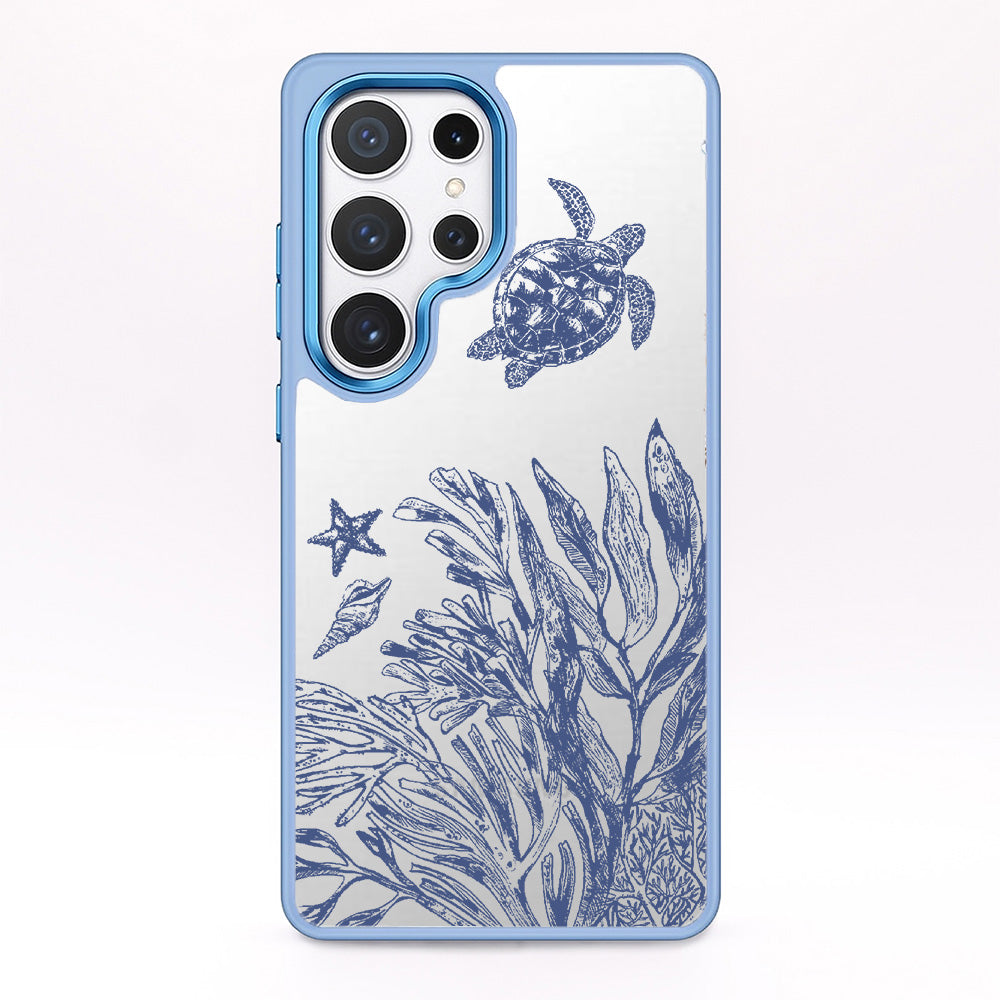 Samsung S24 Hülle - Schildkröten blau - "Silent Wave" - nachhaltig