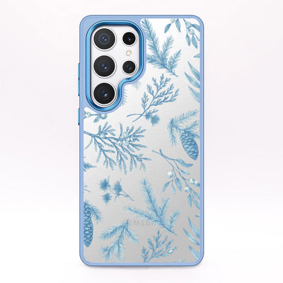Samsung S25 Ultra Hülle - Winterwald blau - "BluePine" - nachhaltig