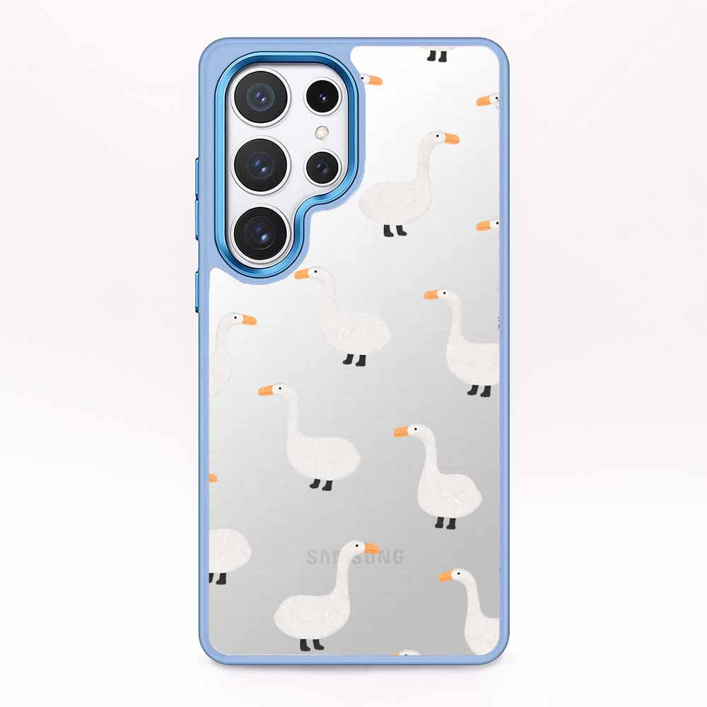 Samsung S25 Hülle -  gans blau - "Goose Fella" - nachhaltig