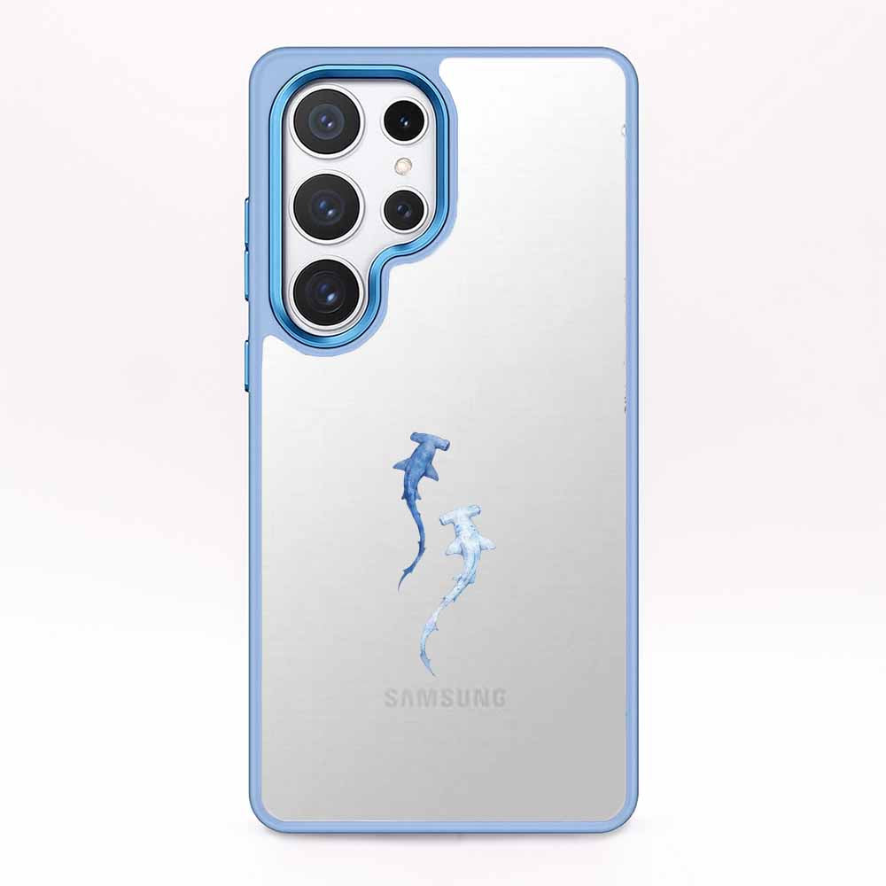 Samsung S25 Hülle - hai blau - "Hammerhead" - nachhaltig