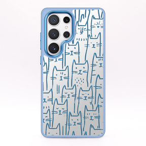 Samsung S24 Ultra Hülle - Katzen blau - "miau" - nachhaltig