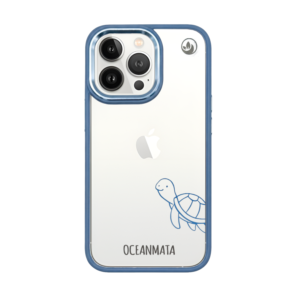 iPhone 13 pro Hülle - Schildkröte blau - "Schildi" - nachhaltig