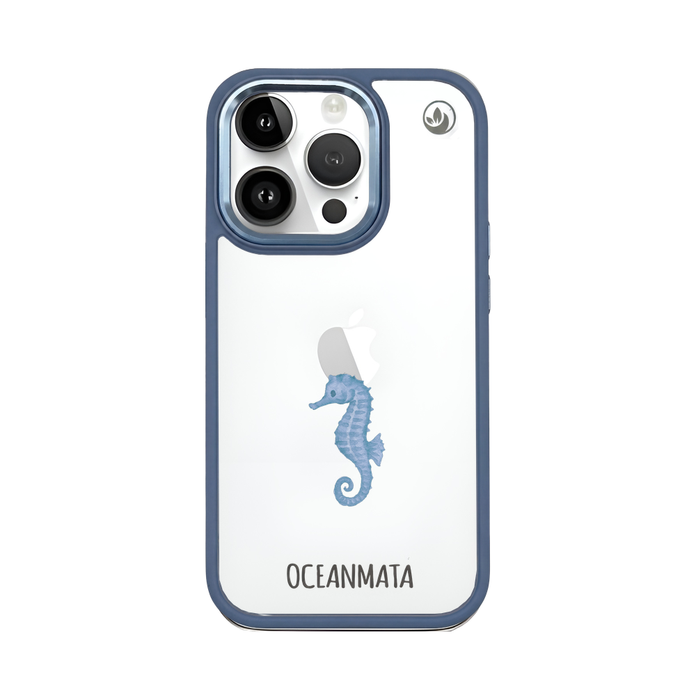 iPhone 14 pro Hülle - Seepferdchen weiß - "SeahorseTale" - nachhaltig