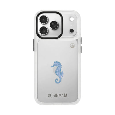 iPhone 17 pro Hülle - Seepferdchen weiß - "SeahorseTale" - nachhaltig
