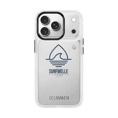 iPhone 18 Pro / 17 Pro Hülle - Surfwelle blau - "Surfwelle Augsburg" - nachhaltig
