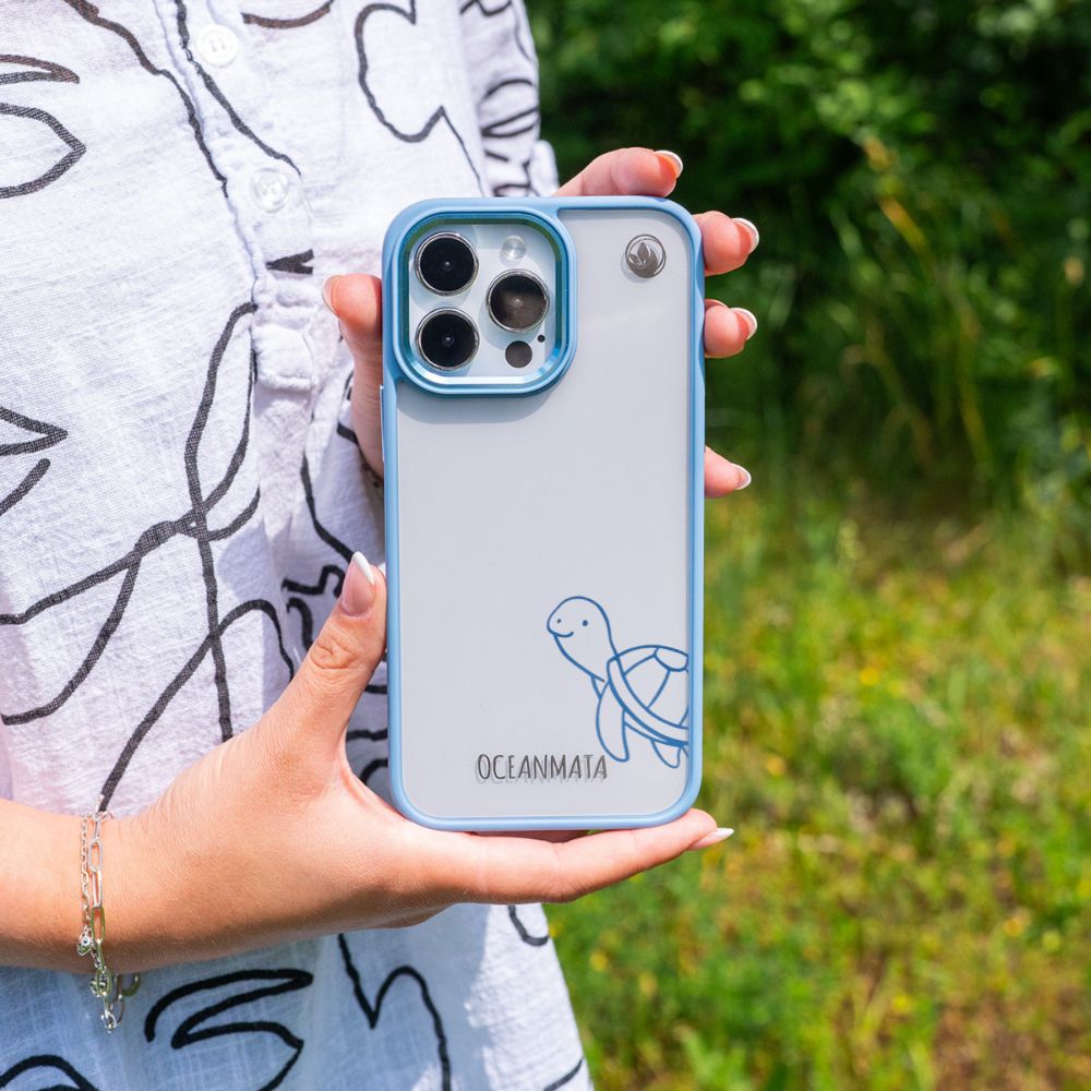 iPhone 16 pro Hülle - Schildkröte blau - "Schildi" - nachhaltig