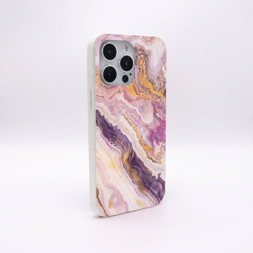 iPhone 16 Hülle - Marmor pink - "PinkMarble" - nachhaltig