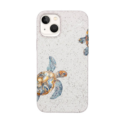 iPhone 13 mini Hülle - Schildkröte weiß - "TurtleGaze" - nachhaltig