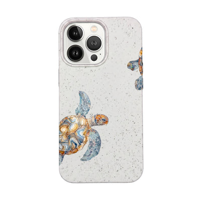 iPhone 13 pro max Hülle - Schildkröte weiß - "TurtleGaze" - nachhaltig