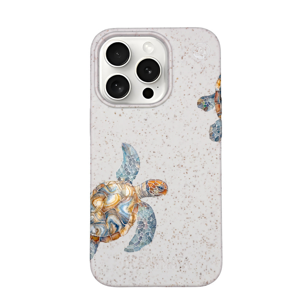 iPhone 15 Pro Case - Turtle White - "TurtleGaze" - sustainable