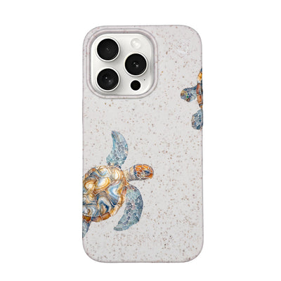 iPhone 15 pro max Hülle - Schildkröte weiß - "TurtleGaze" - nachhaltig