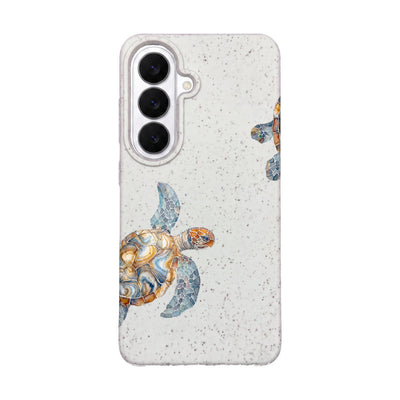 Samsung S26 Hülle - Schildkröte weiß - "TurtleGaze" - nachhaltig