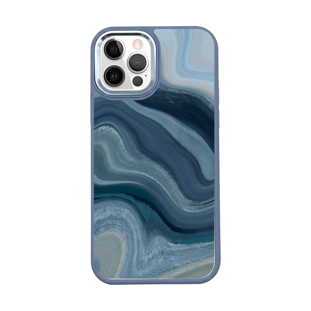 iPhone 12 pro / iPhone 12 Hülle - Line Art Ocean - "Waves of Balance" - nachhaltig
