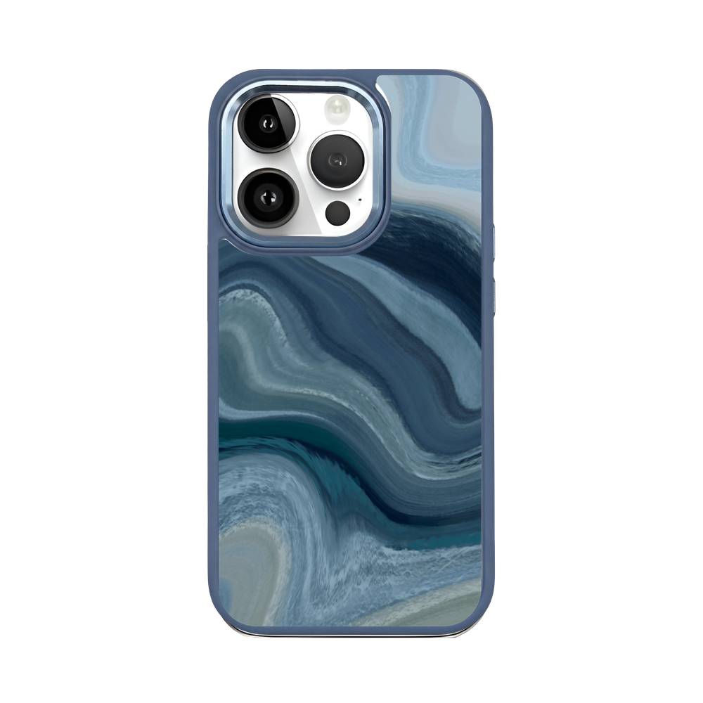iPhone 14 pro Hülle - Line Art Ocean - "Waves of Balance" - nachhaltig